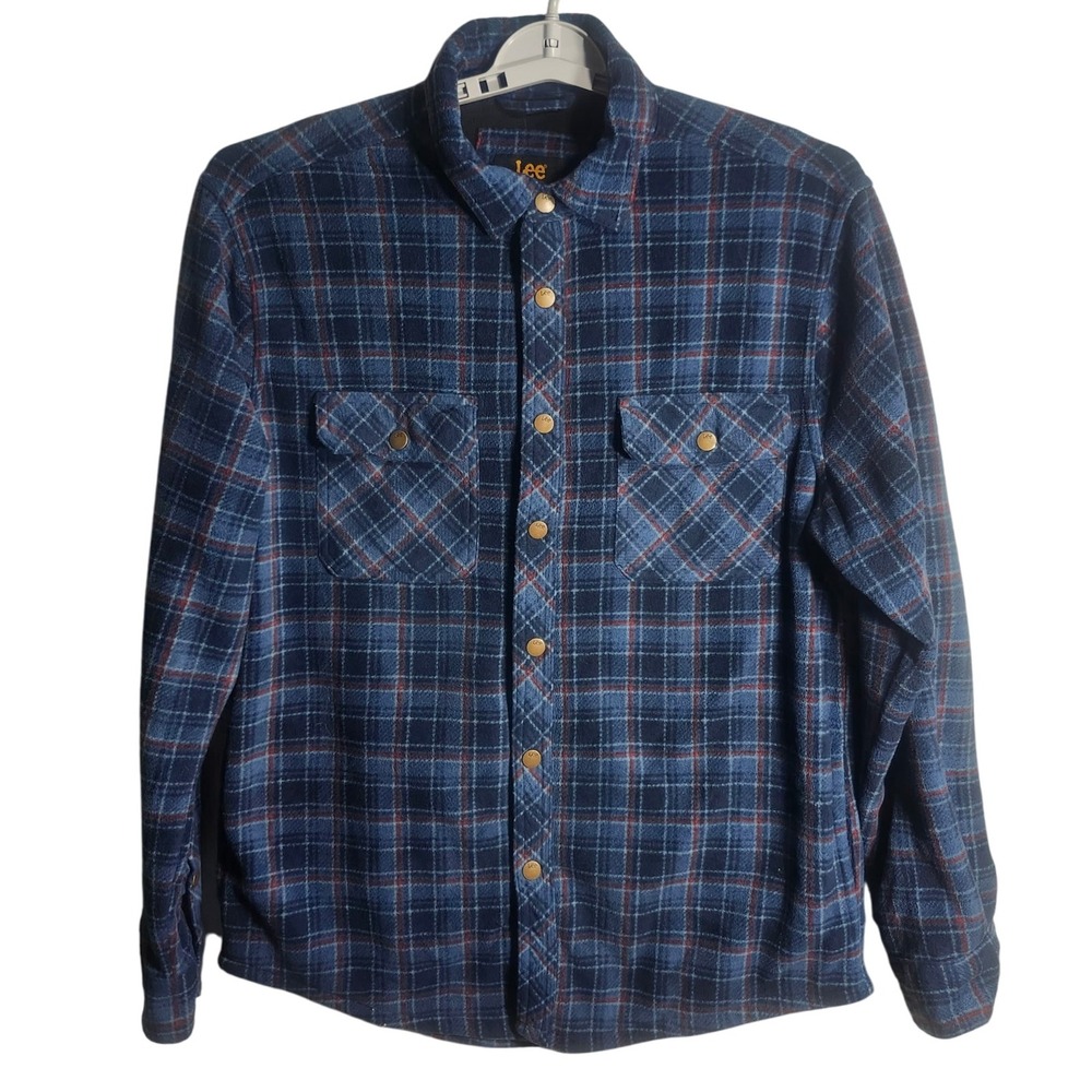Lee Est. 1889 Plaid Flannel Shirt Jacket Snap Button Front - Medium SHACKET